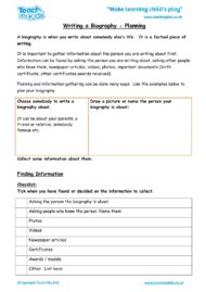 Worksheets for kids - writing-a-biography-planning